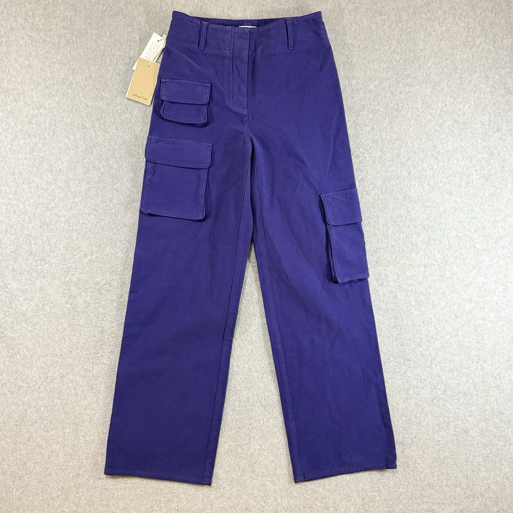 Aritzia Wilfred Free Picture Cargo Purple Womens 2 26x30 Stretch NWT $128‎